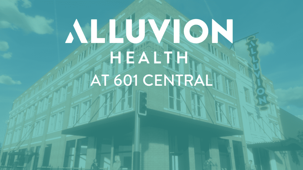 Mock-up of complete Alluvion Health at 601 Central building