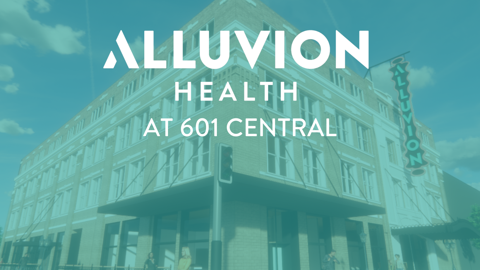 Mock-up of complete Alluvion Health at 601 Central building